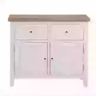 Two Door Two Drawer Sideboard Grey or White Painted Finish and Washed Oak Top